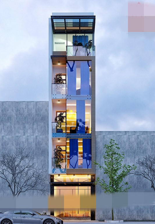 Để tận dụng tối đa diện tích, đưa không gian xanh vào trong, gia chủ trang trí tiểu cảnh với một số loại cây đẹp ngay phía trước ban công của ngôi nhà. Ảnh: Housevn.