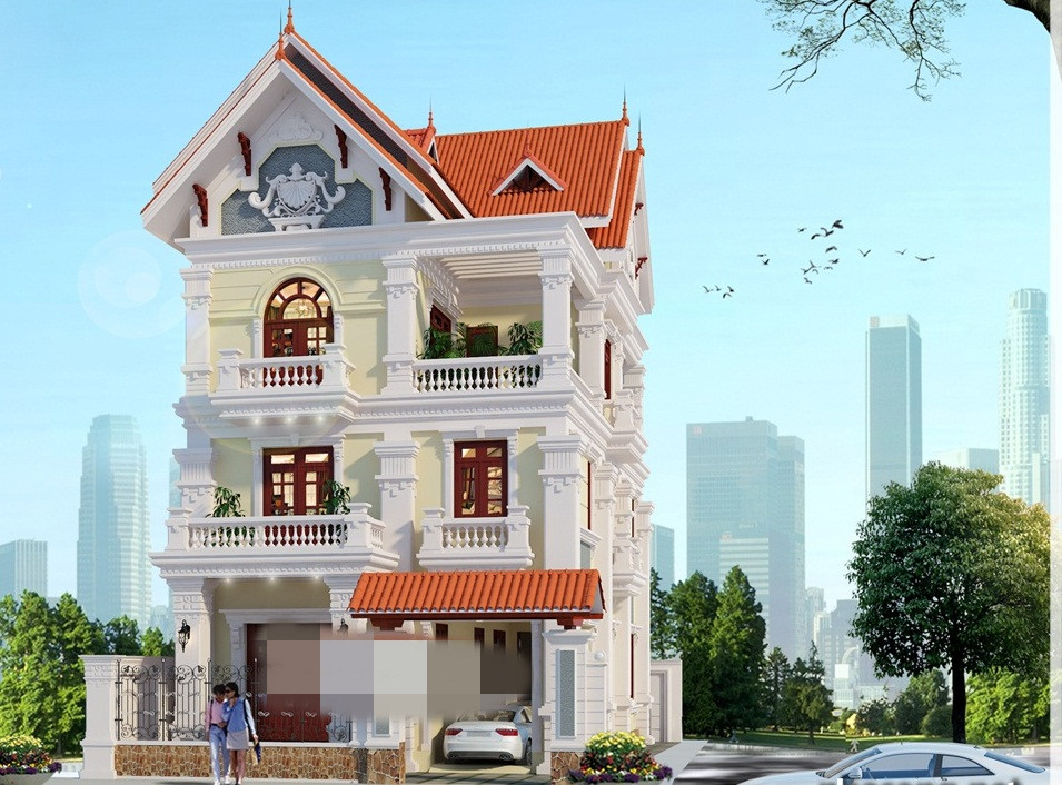 Hệ cột trắng cao, thanh, dài phối cùng đường chạy giả cửa tạo cái nhìn kiến trúc hoàn hảo. Ảnh: Nhasang.