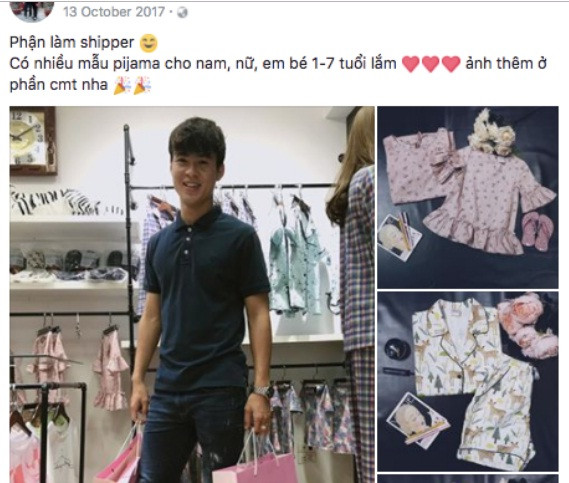 Đôi khi Duy Mạnh kiêm luôn phận làm shipper chuyển hàng tới tay người mua. Ảnh: Facebook.