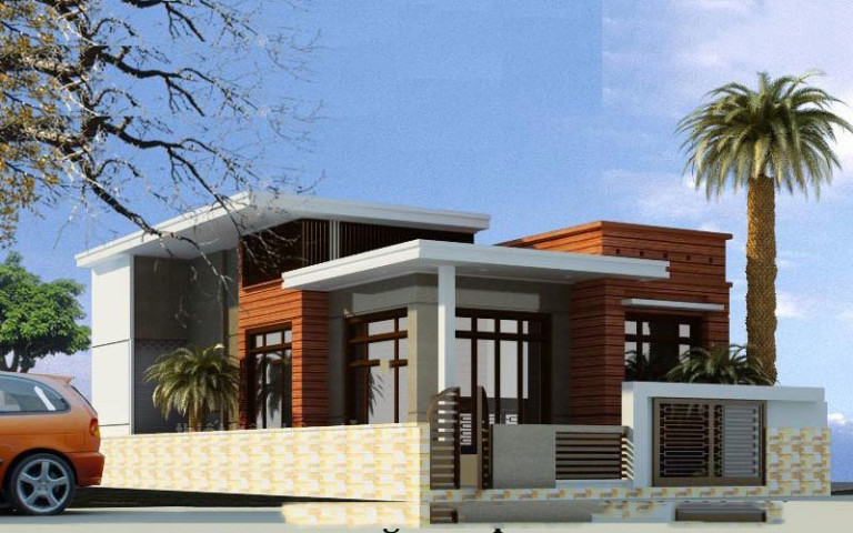 Kiến trúc nhà mái bằng đơn giản nhưng bố trí hợp lí và khoa học. Ảnh: Vtkong.