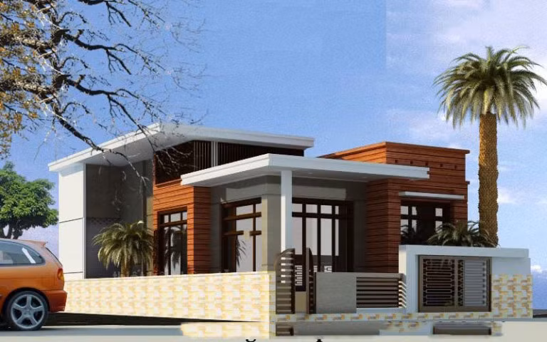 Kiến trúc nhà mái bằng đơn giản nhưng bố trí hợp lí và khoa học. Ảnh: Vtkong.