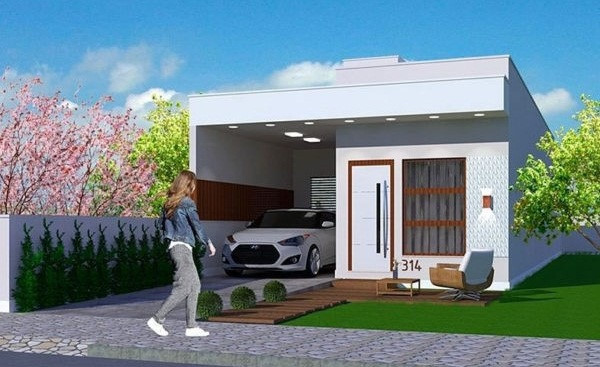 Phần sau nhà cấp 4 được lợp toàn bộ bằng tôn lạnh và sử dụng hệ thống trần thạch cao che chắn phía trên. Phần thạch cao không quá tốn kém lại giúp ngôi nhà trở nên đẹp mắt hơn. Ảnh: Vtkong.