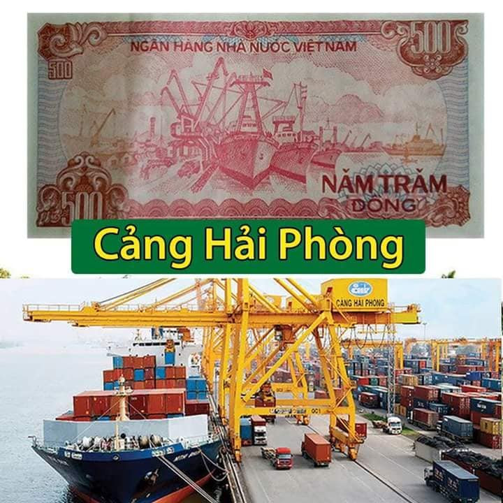 Cảng Hải Phòng - cụm cảng biển tổng hợp cấp quốc gia, lớn thứ 2 ở Việt Nam và lớn nhất miền Bắc xuất hiện trên tờ 500 đồng.