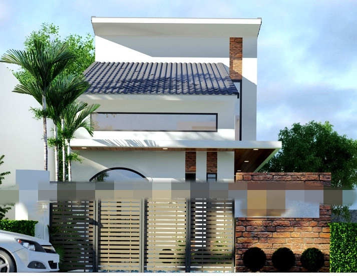  Nhà mái lệch có chút hoài cổ. Ảnh: Xaydungdatthu.