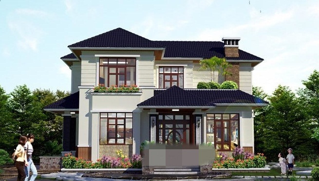 Loại bỏ các chi tiết cầu kì, ngôi nhà đi sâu vào khối hình vuông vức, sắc cạnh. Từng đường gờ tường, trụ, cột được thiết kế dứt khoát. Ảnh: Vinavic.