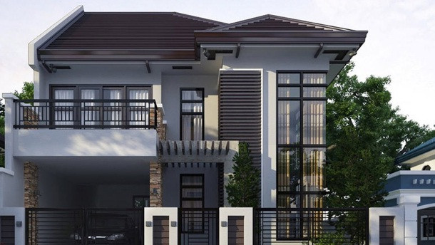 Nhà 2 tầng mái thái với những chi tiết kiến trúc phức tạp, toát lên vẻ đẹp sang trọng, hiện đại. Ảnh: Nhadat.