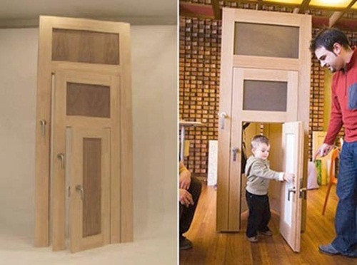 Cửa ra vào 3 trong 1 cho mỗi thành viên trong gia đình, thậm chí thành viên nhỏ tuôi nhất trong nhà cũng có thể tự mở cửa mà không cần trợ giúp.