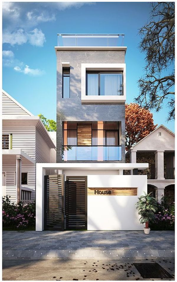 Nhà phố 3 tầng được thiết kế trên diện tích nhỏ nhưng vẫn thể hiện được không gian sống thoáng mát, hiện đại. Ảnh: Kientrucsuvietnam.