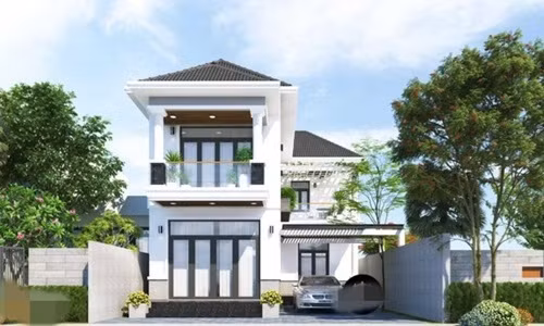 Biệt thự mái thái mang vẻ sang trọng và đặc biệt tạo được sự thoải mái hài hòa với không gian. Ảnh: Neohouse.