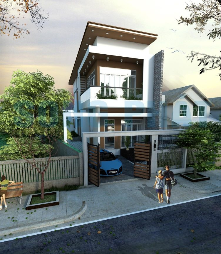 Kết cấu mái mới lạ thể hiện phong cách thời thượng của gia chủ. Ảnh: Song Phat Construction.