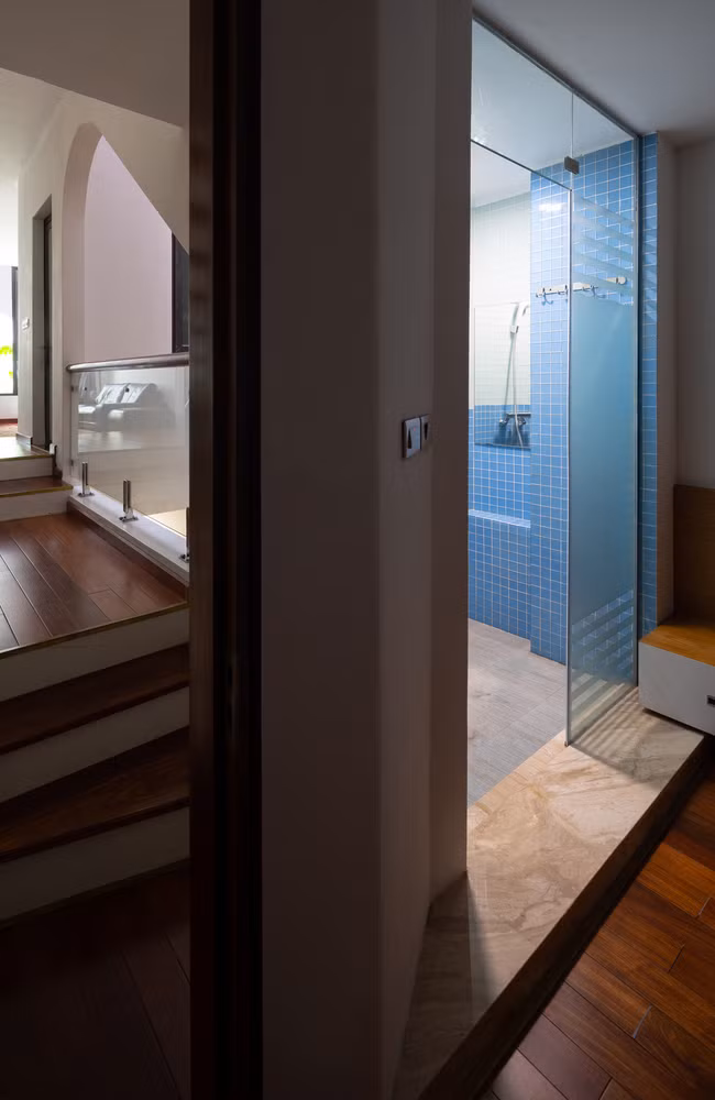 Khu vực phòng tắm thiết kế mở. Nguồn ảnh: Triệu Chiến.