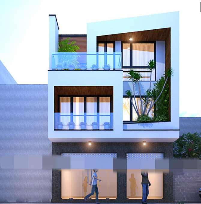 Nhà phố 3 tầng cuốn hút với phong cách thiết kế khác lạ. Ảnh: Housevn.