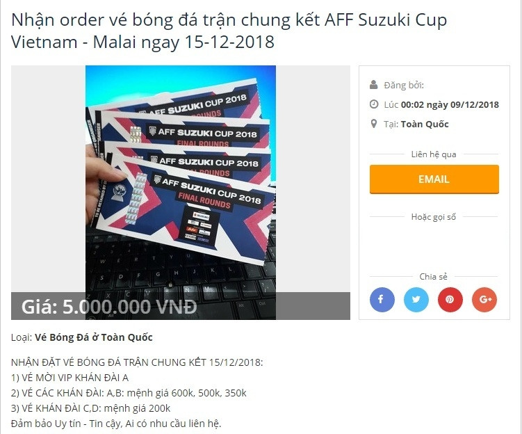 Ve chung ket AFF Cup chua ban, dan phe da 