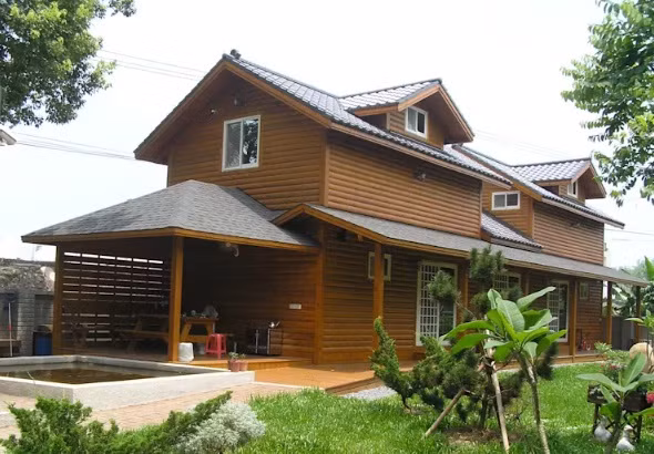 Nhà gỗ lắp ráp có cấu trúc bền vững, phong cách mới mẻ và hiện đại. Nguồn ảnh: Homify.