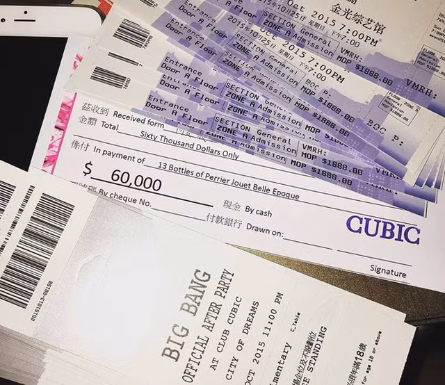 Trong một bữa tiệc gặp các chàng trai thần tượng của nhóm nhạc Big Bang Hàn Quốc tại Macau, cô đã chi khoảng 60.000 đôla HongKong cho 13 chai Perrier Jouet Belle Epoque.