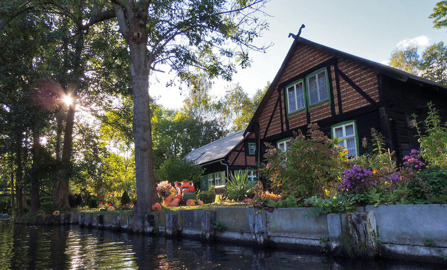 Nhà vườn lãng mạn với những khóm hoa xung quanh. Ảnh: Homedit.