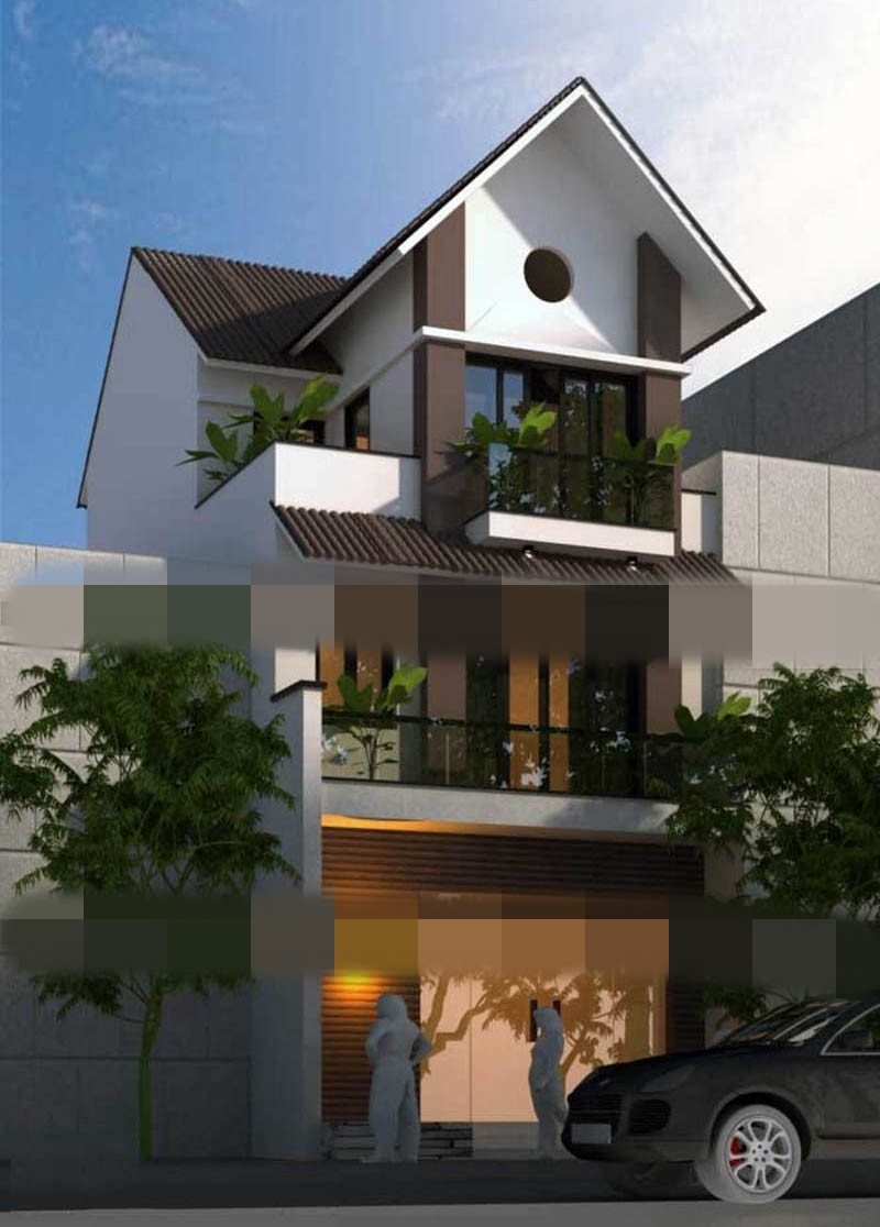 Nhà thoáng rộng, tràn ngập ánh sáng và gió nhờ hệ thông tầng có giếng trời. Ảnh: Xaydungnamlong.