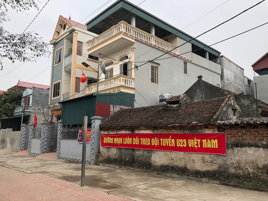 Ngôi nhà của tiền vệ Quang Hải thôn Đường Nhạn, xã Xuân Nộn, huyện Đông Anh (Hà Nội). Ảnh: Người lao động.