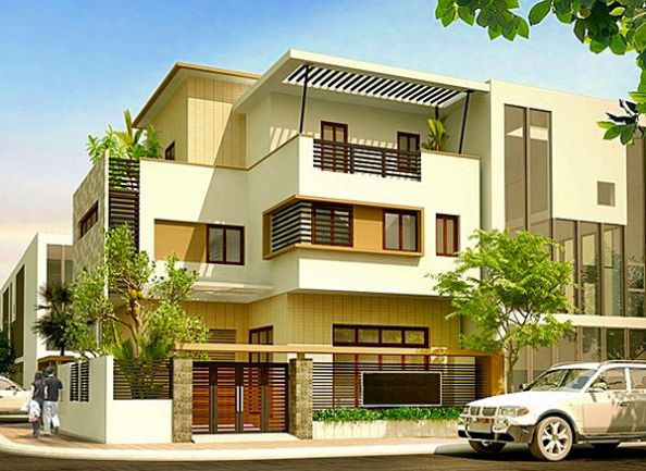 Tông màu trắng và vàng nhẹ pha trộn hài hòa mang đến vẻ đẹp trẻ trung cho công trình. Ảnh: Kientrucnhapho.