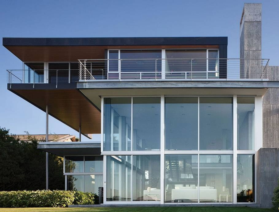 Tường bên sử dụng toàn bộ kính hút ánh sáng tự nhiên. Ảnh: Kientrucadong.