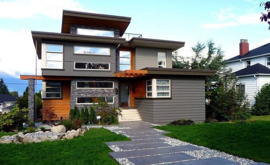 Biệt thự mái bằng theo phong cách Hàn Quốc. Ảnh: Kientrucadong.