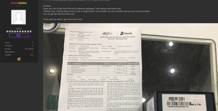 Xon xao tin don den luot FPT Shop bi hacker tung du lieu khach hang