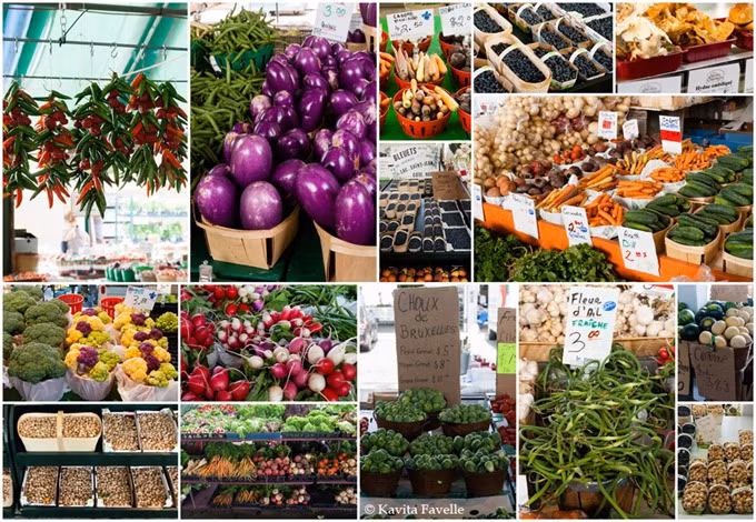 Đủ các loại rau trái cây với màu sắc bắt mắt. Ảnh: Printest.