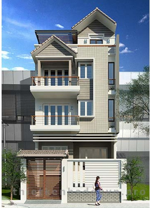 Sự cách điệu trong hình khối của mái ngói giúp ngôi nhà trở nên trang nhã hơn. Ảnh: Thietkenhadepvn.