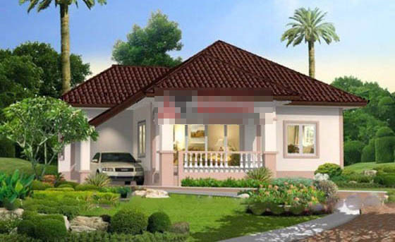 Hệ mái cân đối được tạo bởi các khối hình chóp không chỉ giúp thoát nước tốt mà còn tạo độ thông thoáng cho căn biệt thự mái thái. Ảnh: Angcovat.