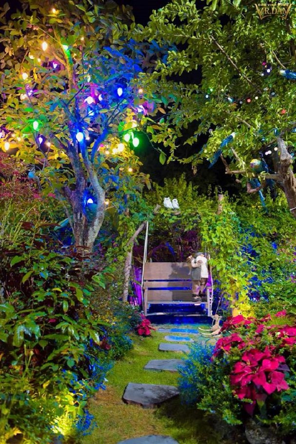 Nam ca sĩ đầu tư đèn LED hoặc các dây đèn lấp lánh để tạo nên những tiểu cảnh đẹp mắt. Ảnh: VTC.