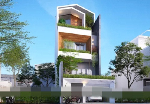 Thiết kế mặt đứng bằng gỗ mang đến cảm giác ấm cúng và gần gũi. Ảnh: Kientrucuk.