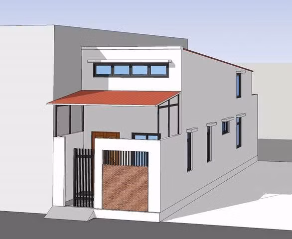 Nhà cấp 4 mái tôn đóng trần thạch cao thoáng mát. Ảnh: Thietkethicongnhadep.