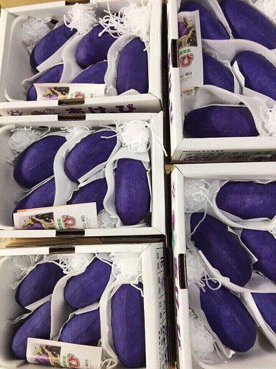 Nếu mua một thùng 1,5kg thì giá sẽ là 1,45 triệu đồng. Tính ra, mỗi kg nho tím kỳ lạ này có giá gần 1 triệu đồng. Ảnh: Facebook.