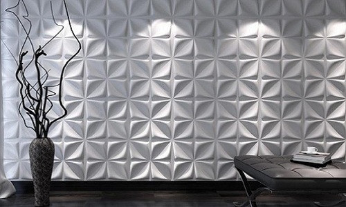 Mẫu xốp dán tường họa tiết nổi độc đáo. Ảnh: NND.