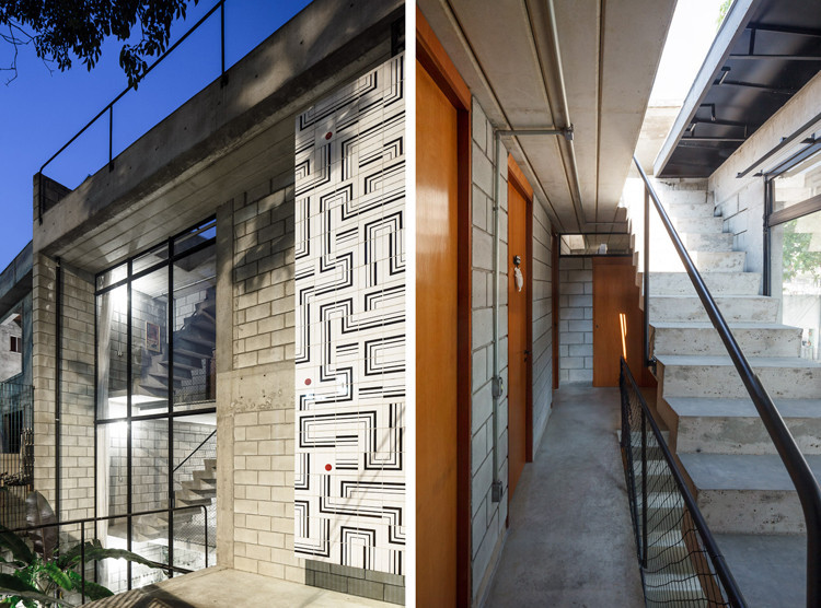 Cửa kính lớn mặt tiền giúp lấy ánh sáng tối đa. Nguồn ảnh: Archdaily.