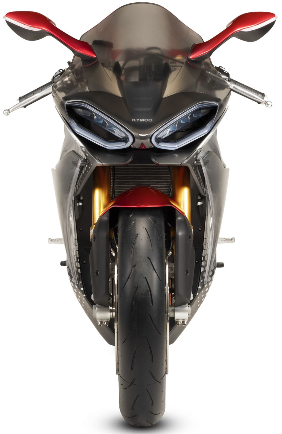 Tổng thể, KYMCO SuperNEX sở hữu thiết kế thuần chất superbike với tay lái thấp, các khe gió khí động học ở dưới đèn pha và phía đuôi xe. Đầu xe trông có vẻ ''hiền'' do thiết kế hơi tròn khi nhìn trực diện. Tuy vậy, phần đèn xe công nghệ LED được bao bọc bởi dải đèn daylight cũng bằng LED mang cảm hứng từ mắt người ngoài hành tinh.