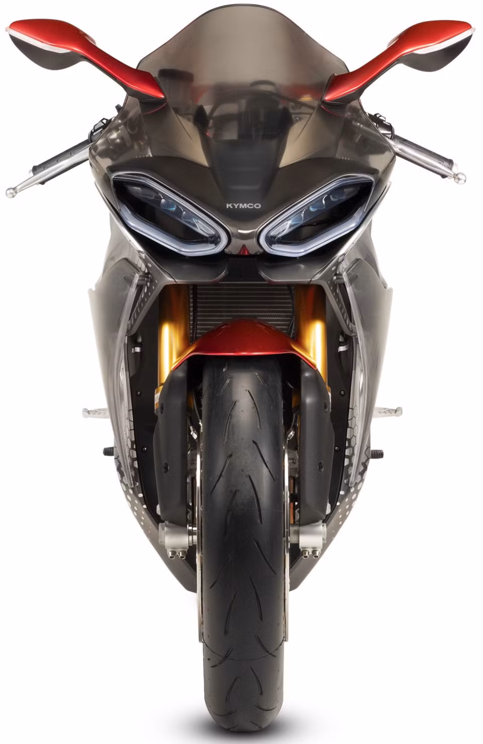 Tổng thể, KYMCO SuperNEX sở hữu thiết kế thuần chất superbike với tay lái thấp, các khe gió khí động học ở dưới đèn pha và phía đuôi xe. Đầu xe trông có vẻ ''hiền'' do thiết kế hơi tròn khi nhìn trực diện. Tuy vậy, phần đèn xe công nghệ LED được bao bọc bởi dải đèn daylight cũng bằng LED mang cảm hứng từ mắt người ngoài hành tinh.