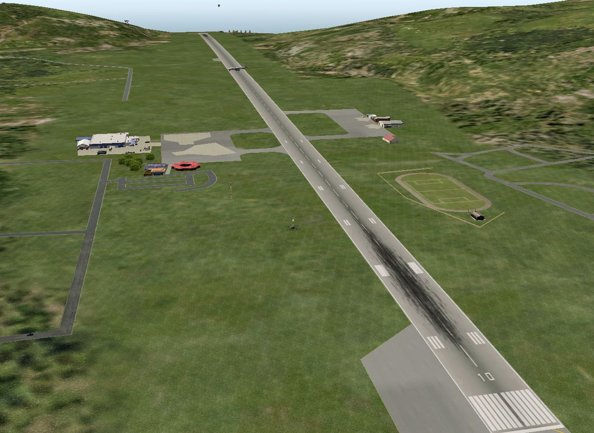 Mataveri có một đường băng dài 3.318 mét. Ảnh: X-Plane.