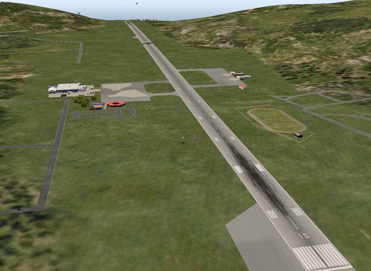 Mataveri có một đường băng dài 3.318 mét. Ảnh: X-Plane.
