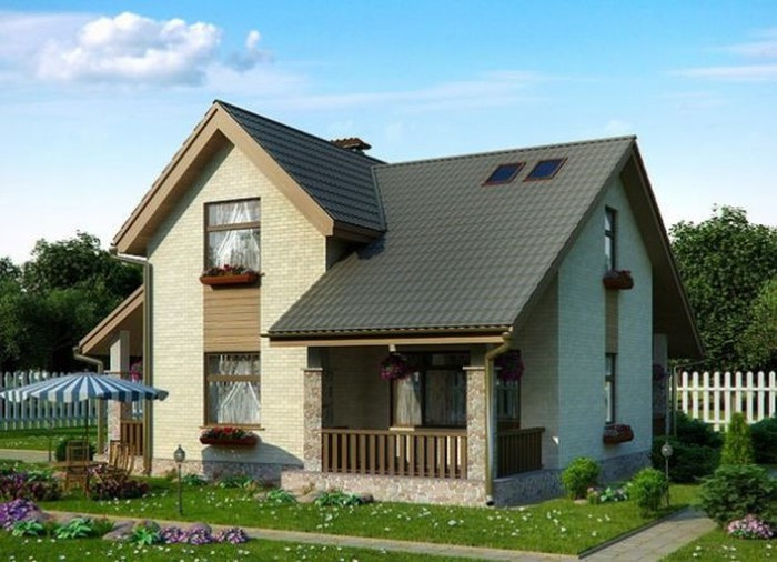 Mẫu biệt thự mini dạng vườn ở nông thôn. Ảnh: Kientrucnhapho.