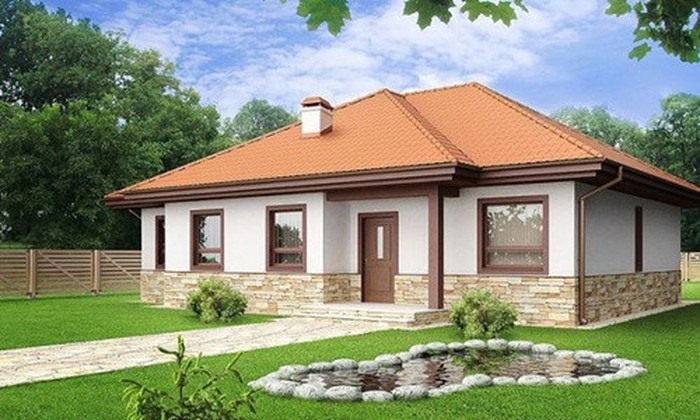 Biệt thự vườn duyên dáng với mái che dốc giúp thoát nước mưa. Ảnh: Kientrucnhadep24h.