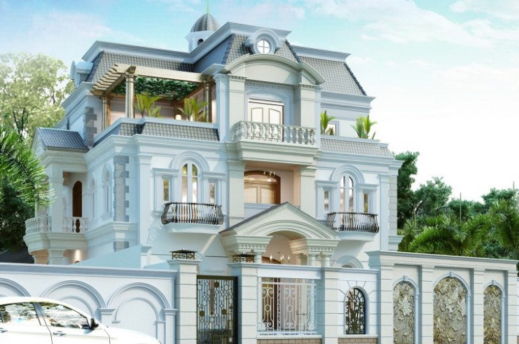 Gam màu trắng nền nã cùng các chi tiết cầu kỳ mang đển vẻ đẹp đẳng cấp của công trình. Ảnh: XDD.