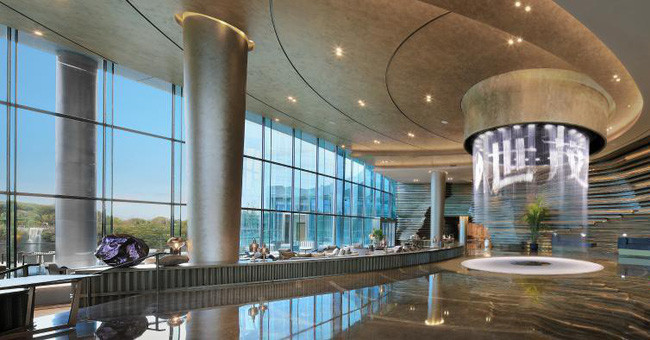 Tiền sảnh xa hoa của khách sạn.