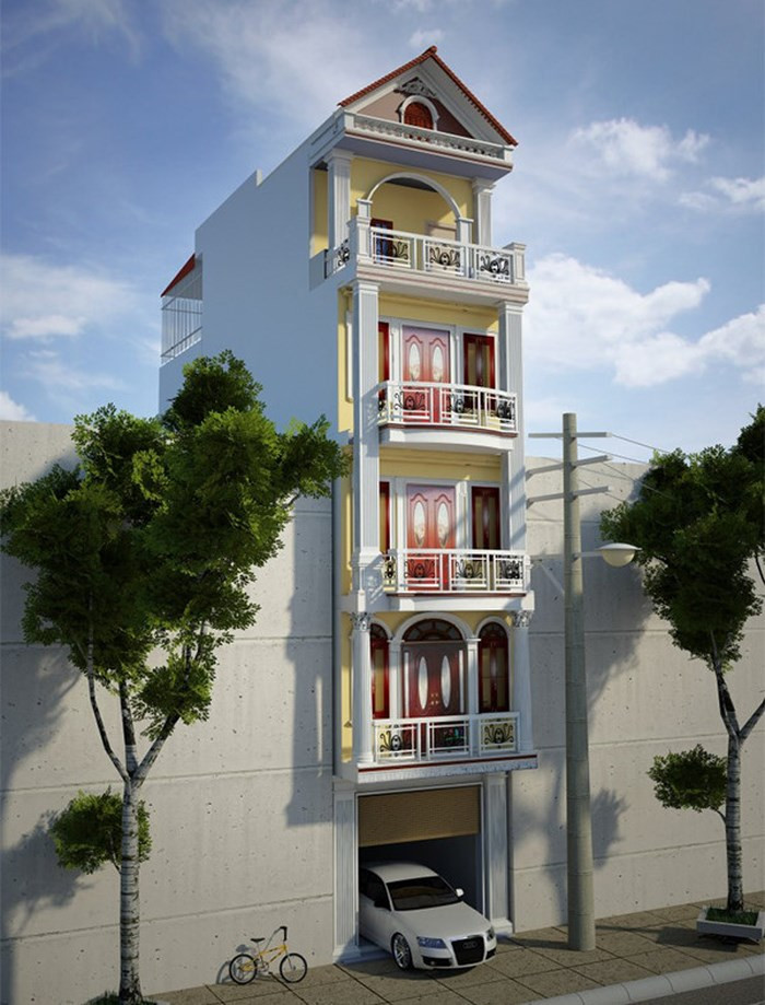 Nhà phố mái thái mang phong cách cổ điển. Ảnh: Xaynhasaigon.