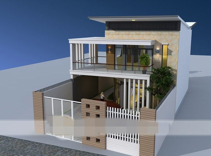 Nhà phố ấn tượng với thiết kế ban công lớn, kiến trúc vuông vắn theo tạo hình. Ảnh: Green House.