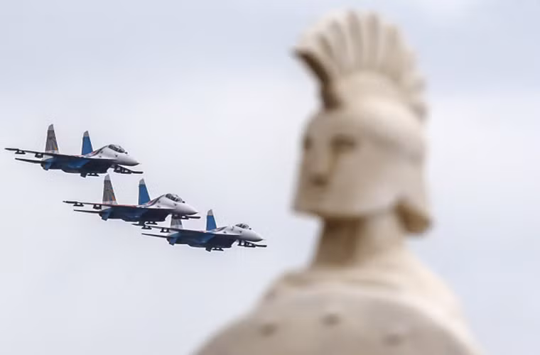 Trong suốt 25 năm hoạt động của mình “Hiệp sĩ Nga” cũng chịu những tổn thất đáng kể khi mất tới 3 máy bay do các tai nạn trên không vào năm 1995 và 2009. Nguồn ảnh: TASS