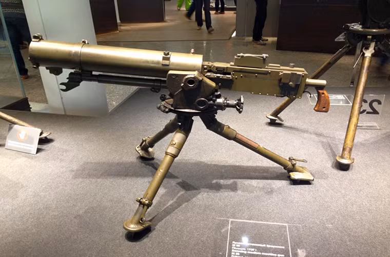 Mẫu súng máy Browning M1917 do Mỹ chế tạo được trưng bày tại bảo tàng Tula.