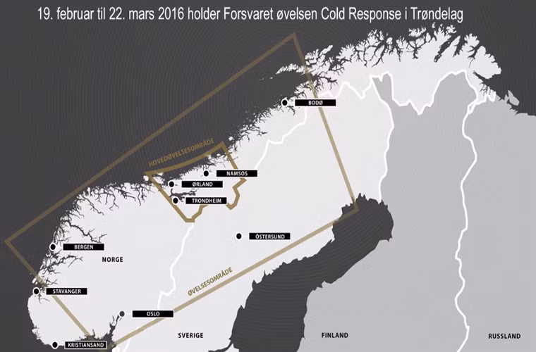 Được biết đợt tập trận này quy tụ hơn 16.000 binh thuộc 12 nước thành viên NATO với trọng tâm chính là nâng cao khả năng phản ứng nhanh của các nước NATO có lợi ích gần liền với Bắc Cực trước mối đe dọa từ Nga. Từ hình ảnh sa bàn ta có thể dễ dàng nhận thấy khu vực tập trận chiếm hầu hết vùng lãnh thổ của Nauy.