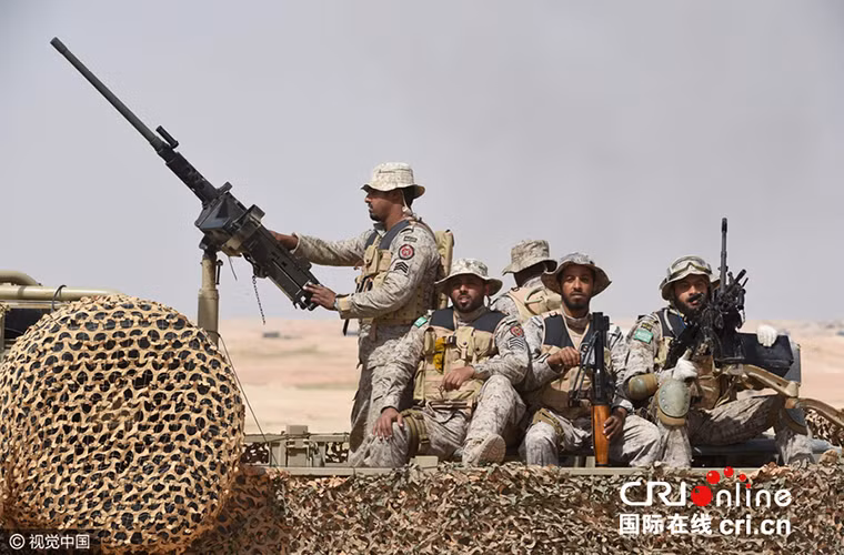 Trong ảnh là một đơn vị đặc nhiệm của Ả Rập Xê-út tham gia đợt diễn tập bắn đạn thật vào hôm 10/3 một phần trong North Thunder. Nguồn ảnh: Sina