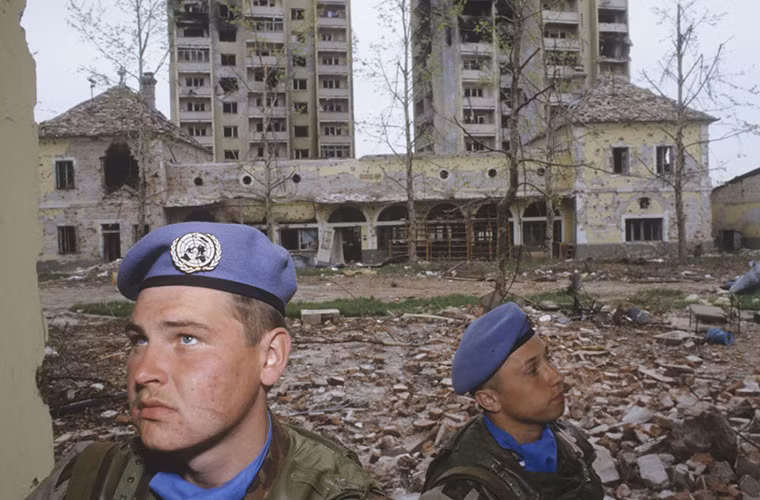 Các binh sĩ VDV thuộc lực lượng Gìn giữ Hòa binh Liên Hợp Quốc tại Nam Tư vào năm 1992.